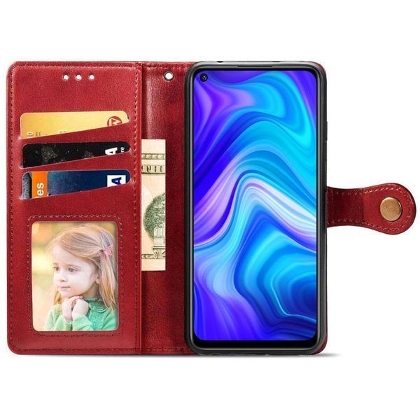 Шкіряний чохол книжка GETMAN Gallant (PU) для Xiaomi Redmi Note 9 / Redmi 10X Червоний 267876 фото