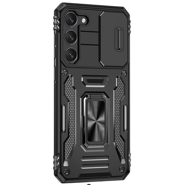 Ударостійкий чохол Camshield Army Ring для Samsung Galaxy S23+ Чорний / Black 285597 фото