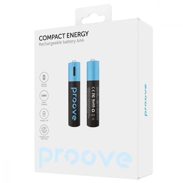 Акумуляторні батарейки Proove Compact Energy AAA 2 pcs (RBCE75010008) Black 338161 фото