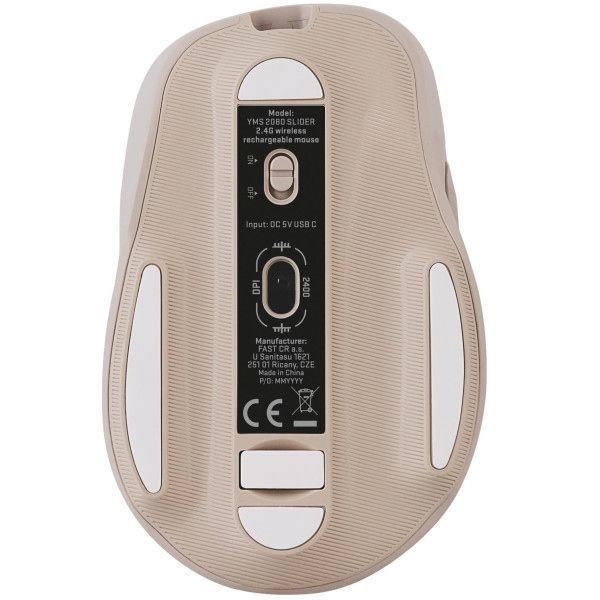 Миша YENKEE YMS 2080BG SLIDER, Wireless, Rechargable, Бежевий 393244 фото