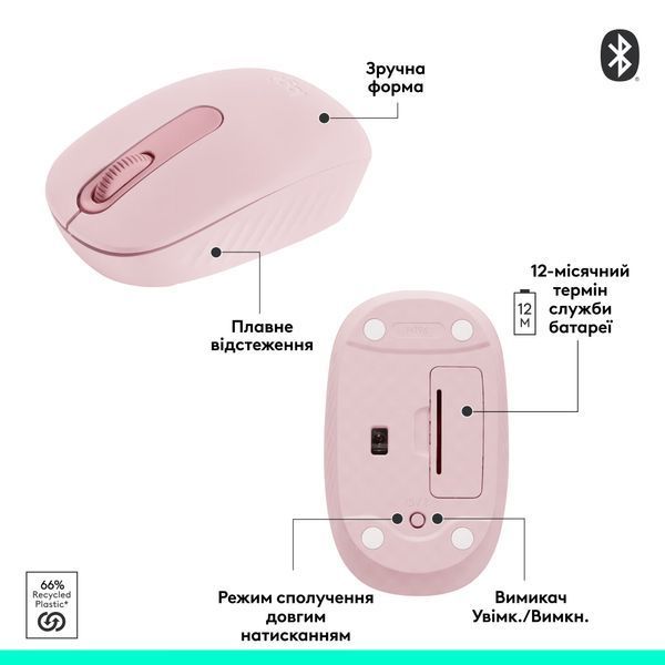 Миша LOGITECH M196 Bluetooth - ROSE (L910-007461) 325434 фото