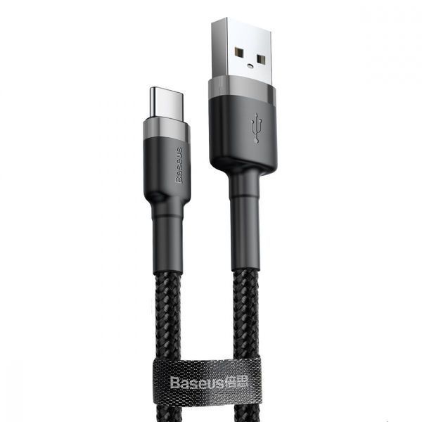 Кабель Baseus Cafule Type-C 2A (3m) CATKLF-UG1 (gray/black) 210883 фото