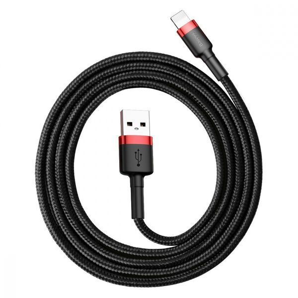 Кабель Baseus Lightning Kevlar USB кабель 1m (CALKLF-BG1) Black 188375 фото