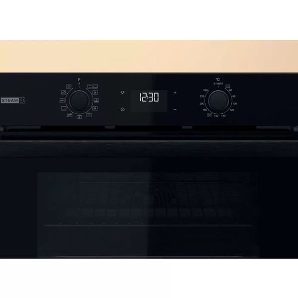 Духова шафа Whirlpool електрична, 71л, A+, дисплей, конвекція, телескопічні напрямні, пара, чорний (OMSR58CU1SB) 371459 фото