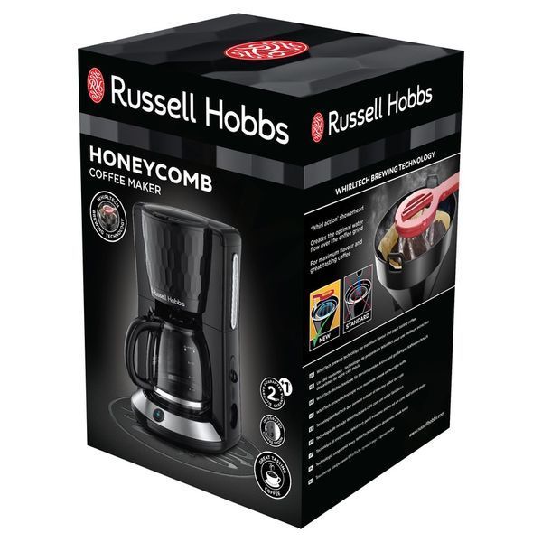 Кавоварка Russell Hobbs крапельна Honeycomb 1.25л, мелена, чорний (27011-56) 364306 фото