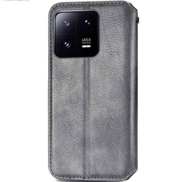 Шкіряний чохол книжка GETMAN Cubic (PU) для Xiaomi 13 Pro Сірий 280439 фото