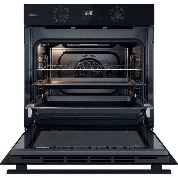 Духова шафа Whirlpool електрична, 71л, A+, дисплей, конвекція, телескопічні напрямні, пара, чорний (OMSR58CU1SB) 371459 фото