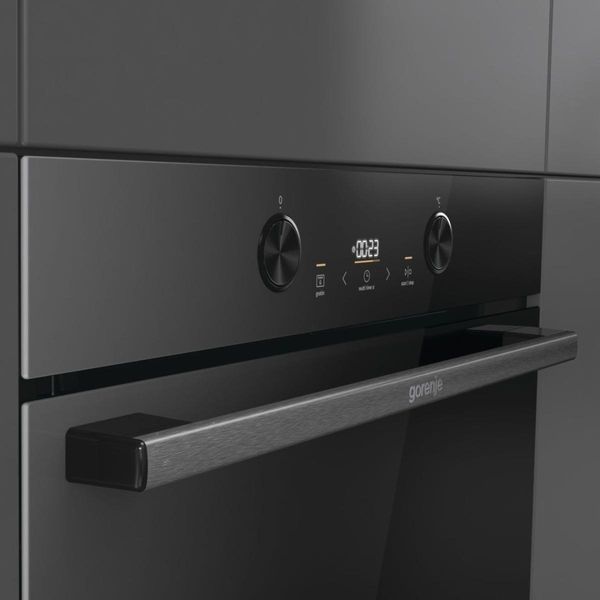 Духова шафа Gorenje електрична, 77л, A+, пара, дисплей, піроліз, чорний (BPS6737E04DBG) 366305 фото