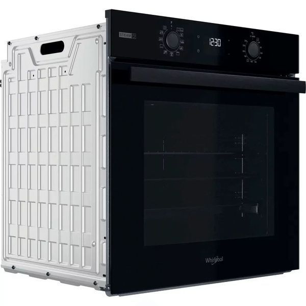 Духова шафа Whirlpool електрична, 71л, A+, дисплей, конвекція, телескопічні напрямні, пара, чорний (OMSR58CU1SB) 371459 фото