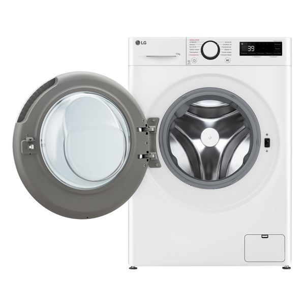 Пральна машина LG фронтальна, 11кг, 1400, A, 57см, дисплей, пара, інвертор, білий 399892 фото