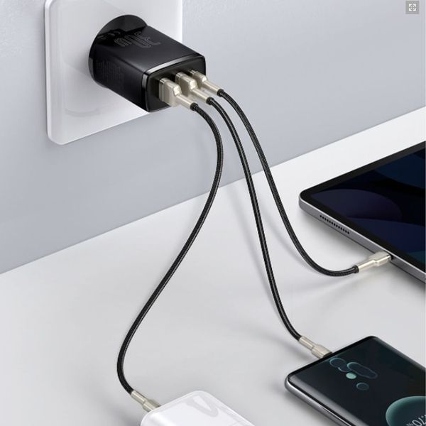 Зарядний Пристрій Baseus Compact Quick Charger 2xUSB U+C 30W (CCXJ-E01) Black 253916 фото