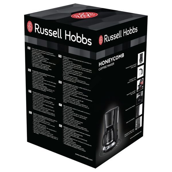 Кавоварка Russell Hobbs крапельна Honeycomb 1.25л, мелена, чорний (27011-56) 364306 фото