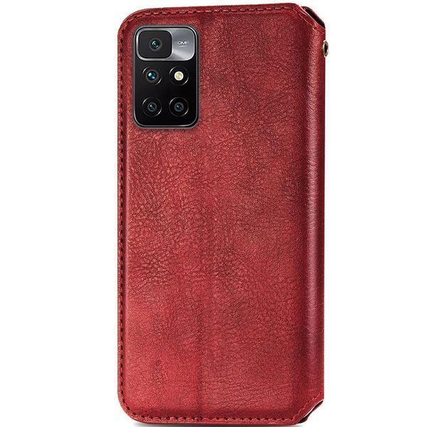 Шкіряний чохол книжка GETMAN Cubic (PU) для Xiaomi Redmi 10 Червоний 217658 фото