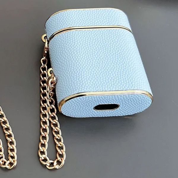 Шкіряний футляр Suitcase для навушників AirPods 1/2 Blue 345100 фото