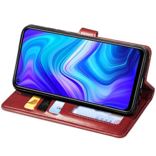 Шкіряний чохол книжка GETMAN Gallant (PU) для Xiaomi Redmi Note 9 / Redmi 10X Червоний 267876 фото