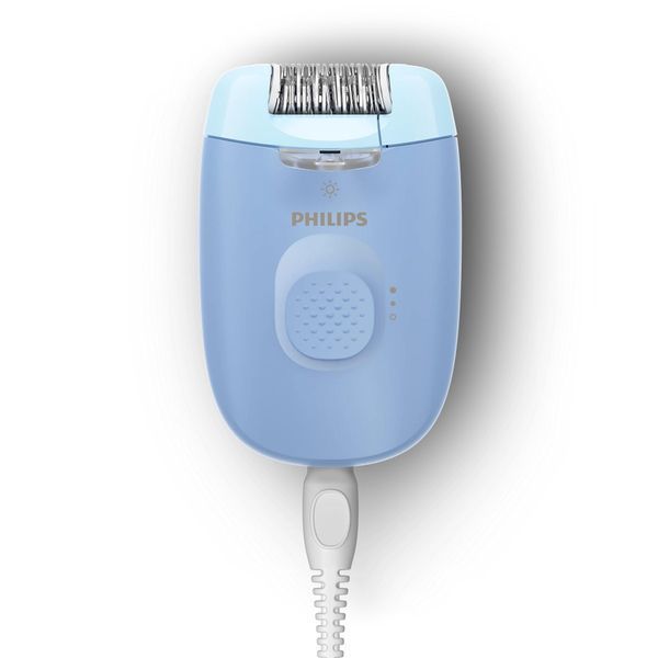 Епілятор Philips Series 2000 дисковий, від мережі, сух., насадок-2, з підсвіткою, блакитний (BRE247/00) 366328 фото