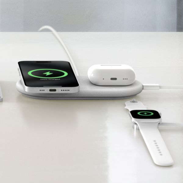 Зарядний пристрій бездротовий Belkin 2в1 15Вт Pad Qi2, білий (WIZ021VFWH) 369944 фото