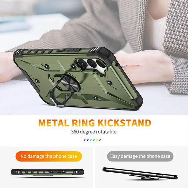 Ударостійкий чохол Pathfinder Ring для Samsung Galaxy A34 5G Зелений / Army Green 270623 фото