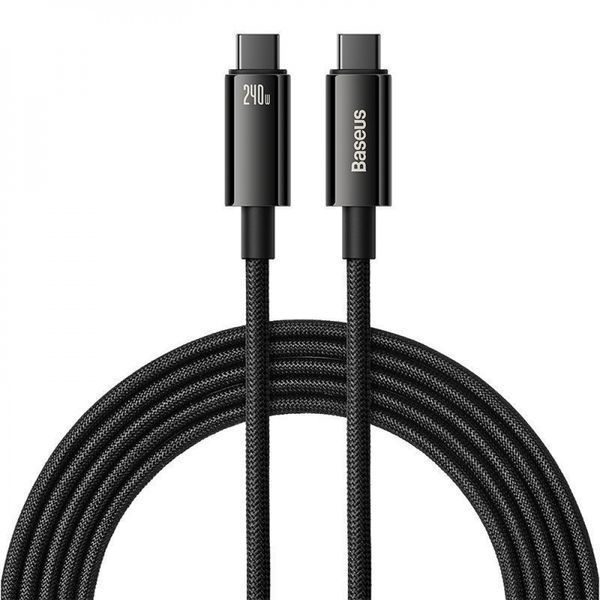 Cable Baseus Tungsten Gold Type-C To Type-C 240W (CAWJ040201) 3m Black 276744 фото
