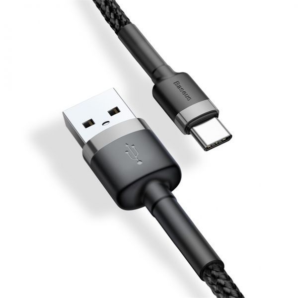 Кабель Baseus Cafule Type-C 2A (3m) CATKLF-UG1 (gray/black) 210883 фото