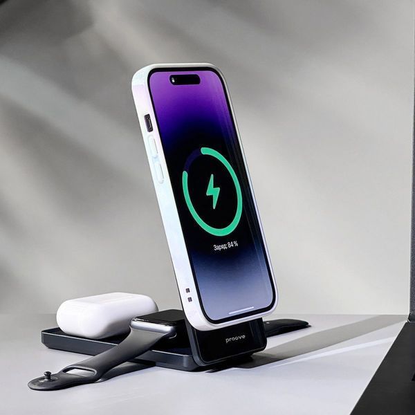 Бездротовий зарядний пристрій Proove Metal Edge 3 in 1 (WSME15010003) Black 277462 фото