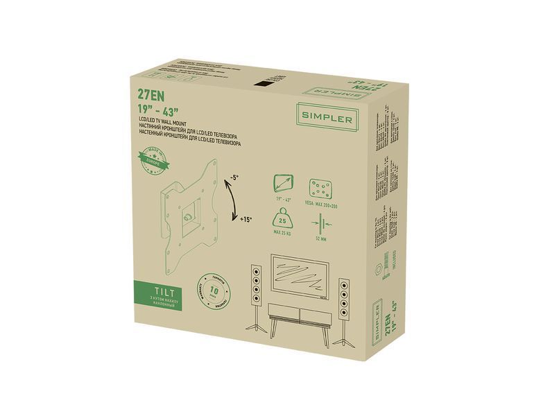 Кріплення ТВ з кутом нахилу Simpler 27EN 19-43" 364137 фото