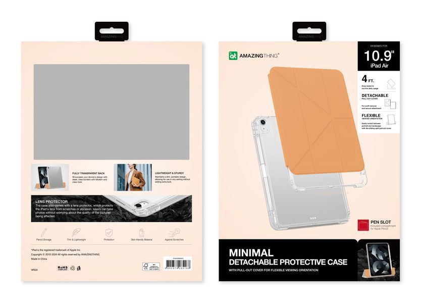 Чохол-книжка iPad Air 11 (2024) / Air 5,10.9 (2022) AmazingThing Minimal Case (IPADAIRMINOG) Fresh Salmon 341327 фото
