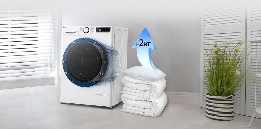 Пральна машина LG фронтальна, 11кг, 1400, A, 57см, дисплей, пара, інвертор, білий 399892 фото