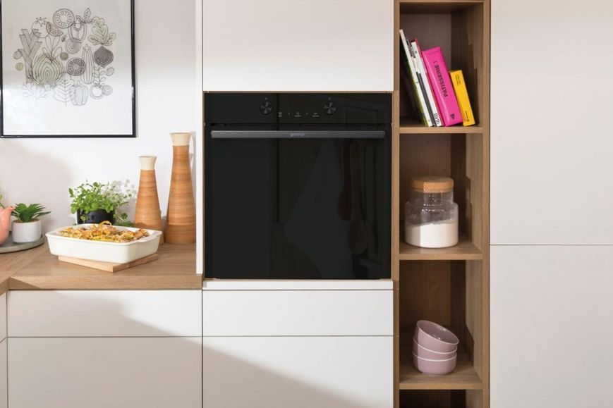Духова шафа Gorenje електрична, 77л, A+, пара, дисплей, піроліз, чорний (BPS6737E04DBG) 366305 фото