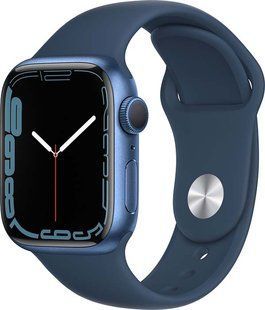 Смарт-годинник Apple Watch Series 7 GPS 41mm Blue Aluminum Case With Blue Sport Band (MKN13) 217293 фото