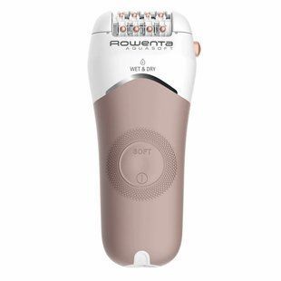 Епілятор Rowenta Aquasoft Wet&Dry пінцетний, акумуляторний , пінцет.-24, волог.+сух., насадок-4, пудровий (EP4930F0) 371886 фото