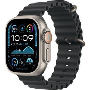 Ремінець Apple Watch Ocean Band Black - Natural Titanium Finish 44/45/46/49mm (MXTL3) 326372 фото