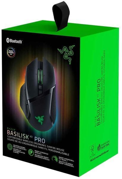 Миша Razer Basilisk V3 Pro, RGB, USB-A/WL/BT, чорний (RZ01-04620100-R3G1) 375485 фото