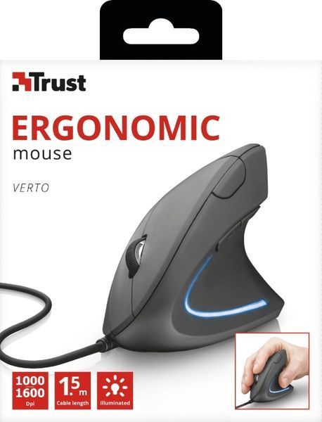 Миша Trust Verto Ergonomic, USB-A, чорний (22885_TRUST) 363956 фото