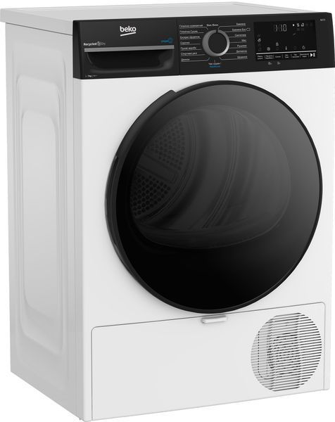 Сушильна машина Beko тепловий насос, 7кг, A++, 55см, дисплей, пара, підсвітка барабану, білий (BM3T47239WPBB2) 374190 фото