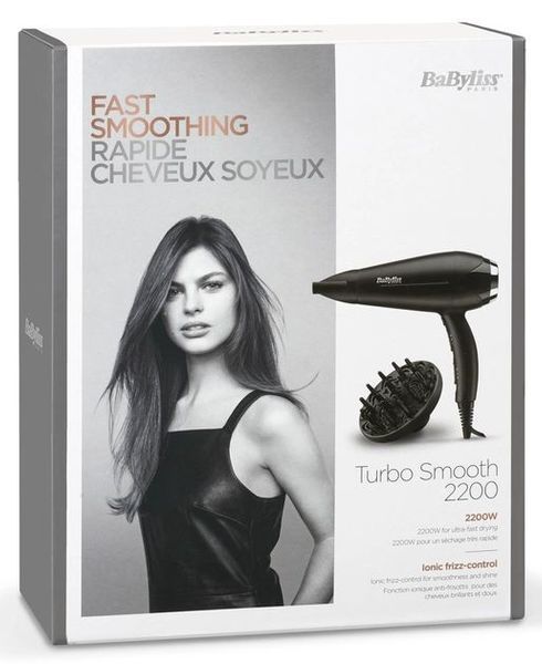 Фен Babyliss, 2200Вт, 3 режими, дифузор, іоніз-я, хол. обдув, чорний (D572DE) 369031 фото