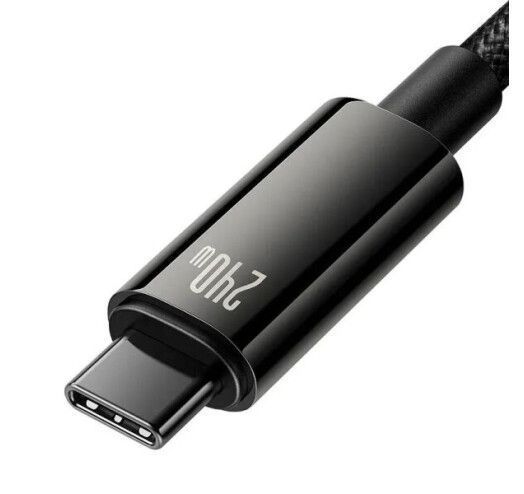 Cable Baseus Tungsten Gold Type-C To Type-C 240W (CAWJ040001) 1m Black 276756 фото