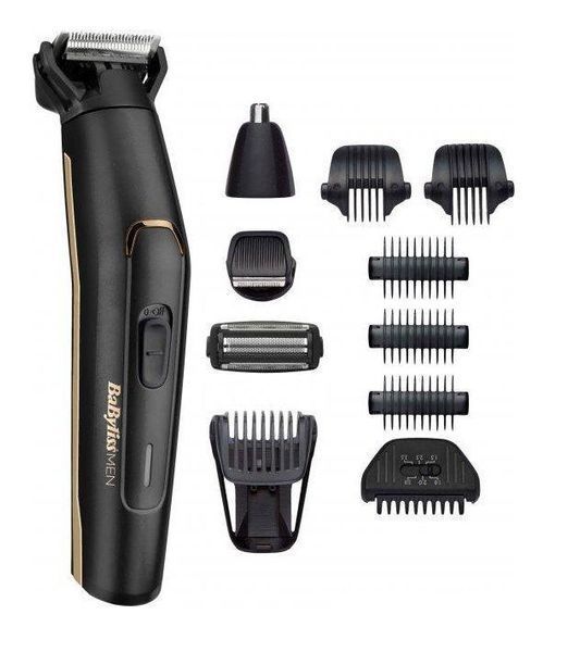 Набір для стрижки Babyliss, для бороди, вусів, голови, носа і тіла, акум., вібраційний мотор, насадок-10, сталь, чорний (MT860E) 373197 фото