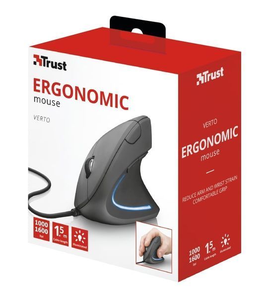 Миша Trust Verto Ergonomic, USB-A, чорний (22885_TRUST) 363956 фото