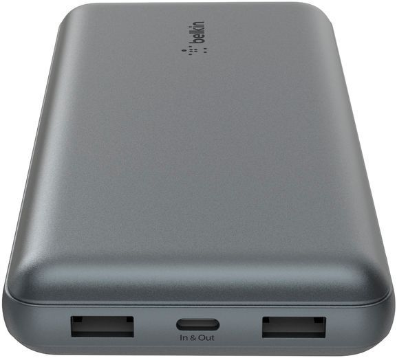 Акумулятор портативний літій-іонний Power Bank Belkin 20000мА&middot;год, 15Вт, 2хUSB-A/USB-C, cірий (BPB012BTGY) 366471 фото