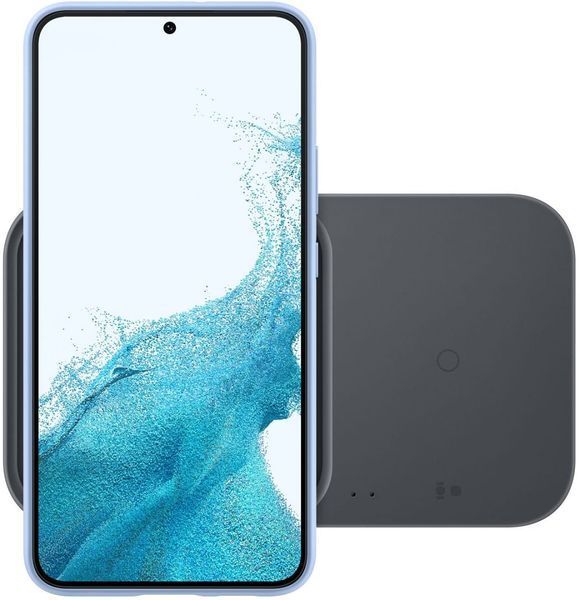 Зарядний пристрій бездротовий Samsung Duo 15Вт з блоком живлення, сірий темний (EP-P5400TBEGEU) 370505 фото