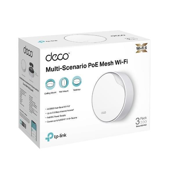 Домашня Mesh Wi-Fi система (3 шт у комплекті), Deco X50-PoE(3-pack) TP-LINK 292696 фото