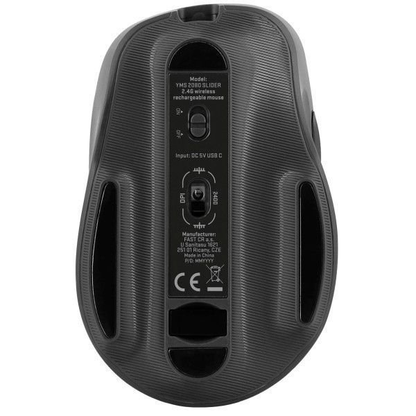 Миша YENKEE YMS 2080GY SLIDER, Wireless, Rechargable, Чорний 393245 фото