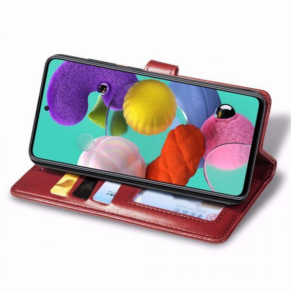 Кожаный чехол книжка GETMAN Gallant (PU) для Samsung Galaxy A51 Красный 285412 фото
