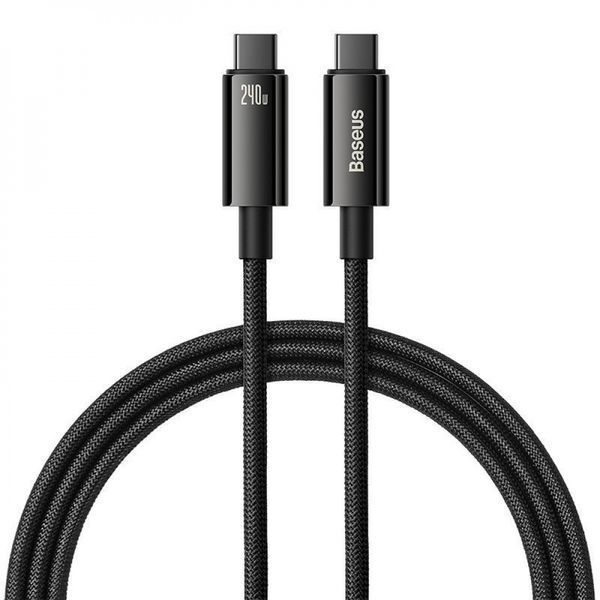 Cable Baseus Tungsten Gold Type-C To Type-C 240W (CAWJ040001) 1m Black 276756 фото