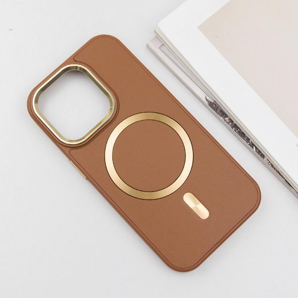 Шкіряний чохол SnapCase with MagSafe для Apple iPhone 14 Pro (6.1") Brown 328992 фото