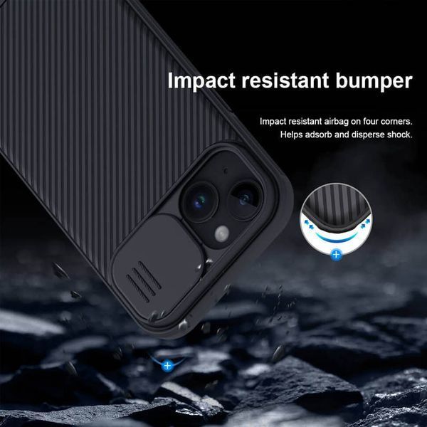 Карбонова накладка Nillkin CamShield Pro для Apple iPhone 15 (6.1") Black 361155 фото
