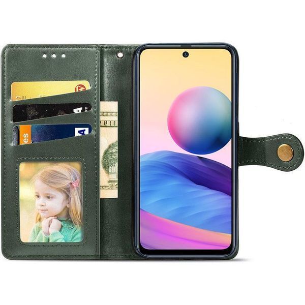 Шкіряний чохол-книжка GETMAN Gallant (PU) для Xiaomi Redmi 15C (EU) Зелений 399770 фото