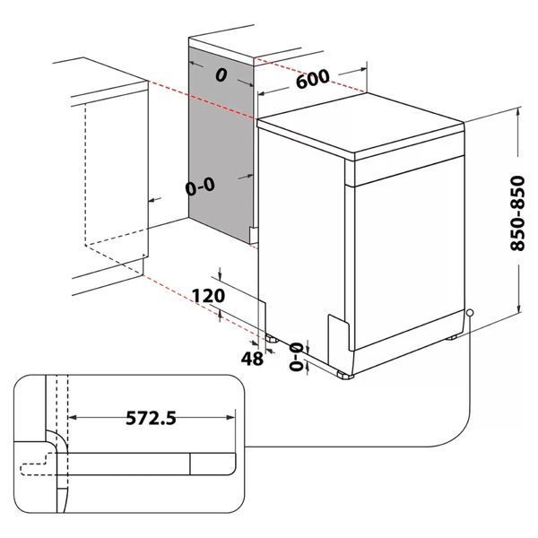 Посудомийна машина Whirlpool, 14компл., A++, 60см, дисплей, інв., нерж (W2FHD624X) 374330 фото
