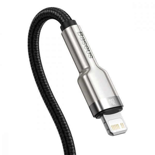 Кабель Baseus Cafule Metal Data USB кабель Type-C to iP PD 20W 2m (CATLJK-B01) Black 212256 фото